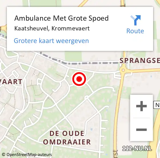 Locatie op kaart van de 112 melding: Ambulance Met Grote Spoed Naar Kaatsheuvel, Krommevaert op 21 december 2015 08:20