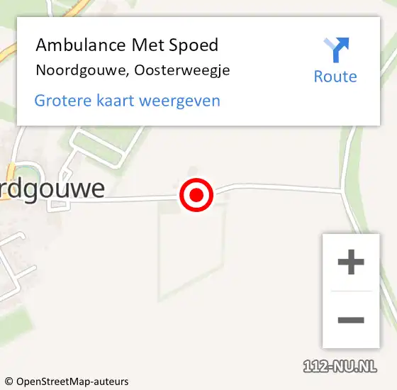 Locatie op kaart van de 112 melding: Ambulance Met Spoed Naar Noordgouwe, Oosterweegje op 30 november 2013 21:02