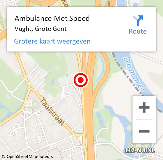 Locatie op kaart van de 112 melding: Ambulance Met Spoed Naar Vught, Grote Gent op 21 december 2015 17:04
