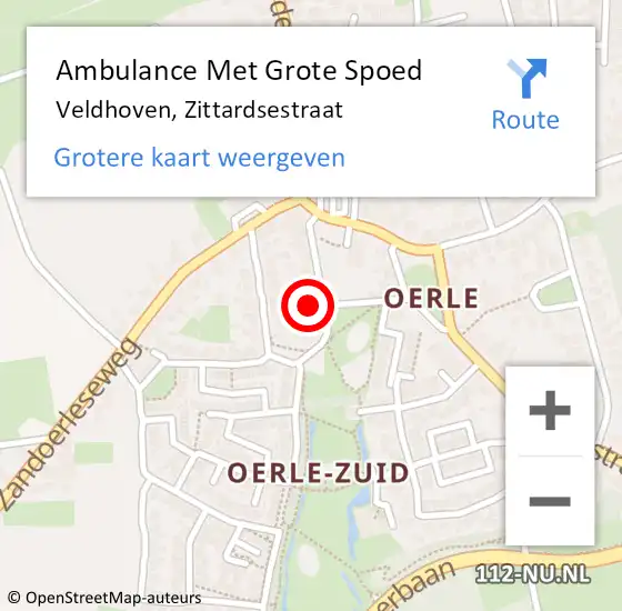 Locatie op kaart van de 112 melding: Ambulance Met Grote Spoed Naar Veldhoven, Zittardsestraat op 23 december 2015 01:52