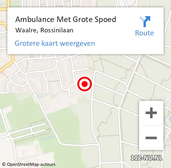 Locatie op kaart van de 112 melding: Ambulance Met Grote Spoed Naar Waalre, Rossinilaan op 23 december 2015 18:57