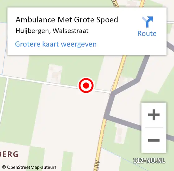 Locatie op kaart van de 112 melding: Ambulance Met Grote Spoed Naar Huijbergen, Walsestraat op 25 december 2015 12:02