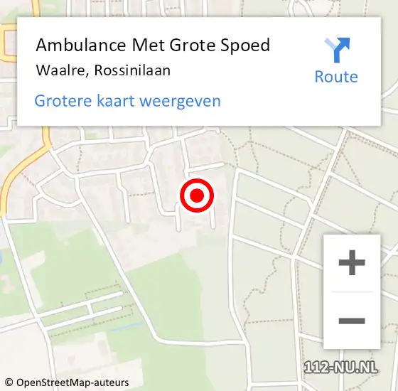 Locatie op kaart van de 112 melding: Ambulance Met Grote Spoed Naar Waalre, Rossinilaan op 25 december 2015 12:49