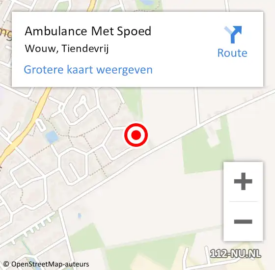 Locatie op kaart van de 112 melding: Ambulance Met Spoed Naar Wouw, Tiendevrij op 25 december 2015 21:14