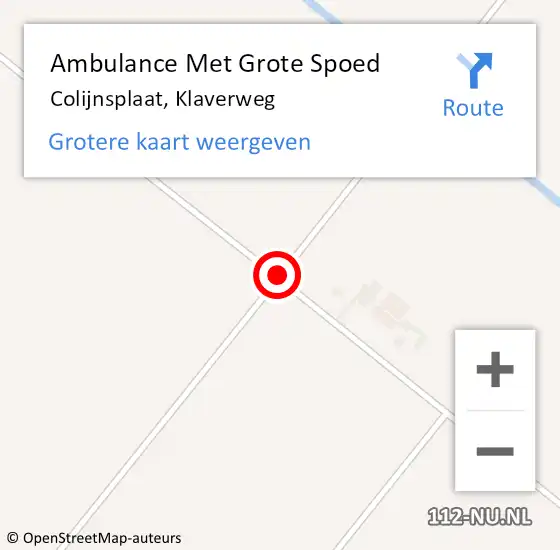 Locatie op kaart van de 112 melding: Ambulance Met Grote Spoed Naar Colijnsplaat, Klaverweg op 26 december 2015 15:47