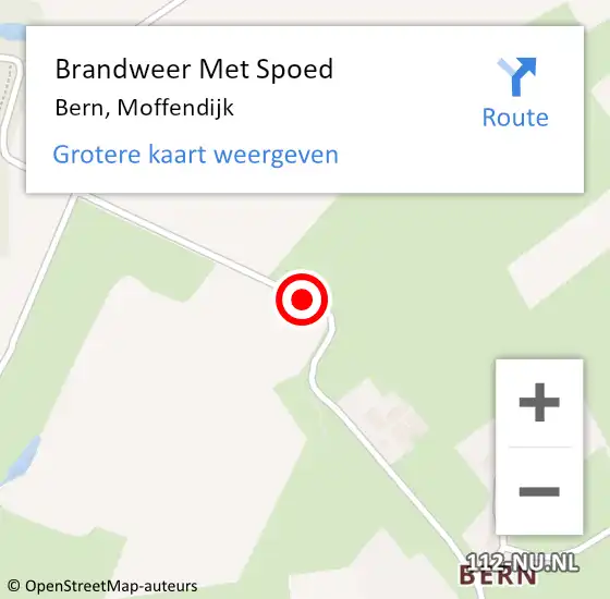 Locatie op kaart van de 112 melding: Brandweer Met Spoed Naar Bern, Moffendijk op 29 december 2015 22:40
