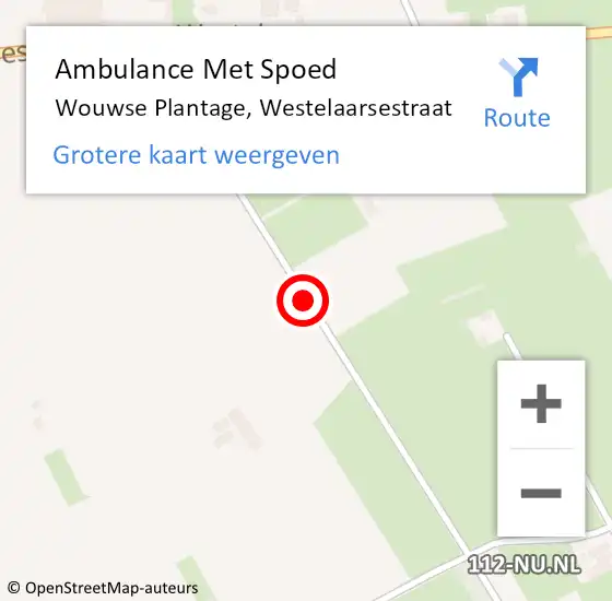 Locatie op kaart van de 112 melding: Ambulance Met Spoed Naar Wouwse Plantage, Westelaarsestraat op 30 december 2015 16:56
