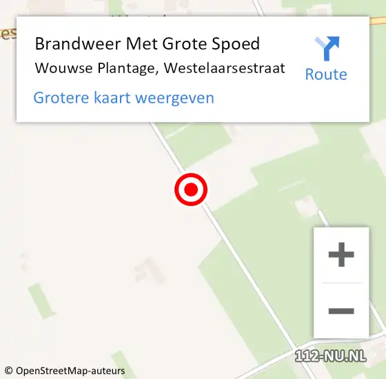 Locatie op kaart van de 112 melding: Brandweer Met Grote Spoed Naar Wouwse Plantage, Westelaarsestraat op 30 december 2015 16:56