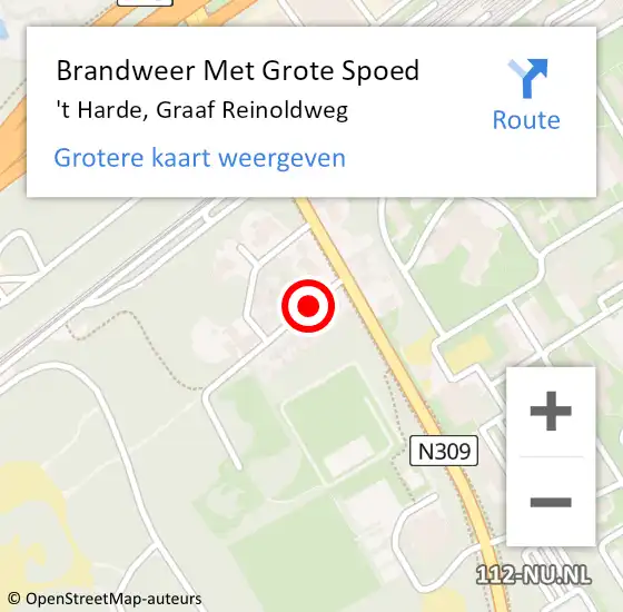 Locatie op kaart van de 112 melding: Brandweer Met Grote Spoed Naar 't Harde, Graaf Reinoldweg op 31 december 2015 09:39