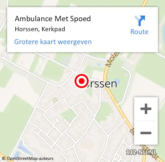 Locatie op kaart van de 112 melding: Ambulance Met Spoed Naar Horssen, Kerkpad op 31 december 2015 11:47