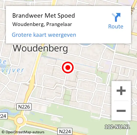 Locatie op kaart van de 112 melding: Brandweer Met Spoed Naar Woudenberg, Prangelaar op 31 december 2015 15:57