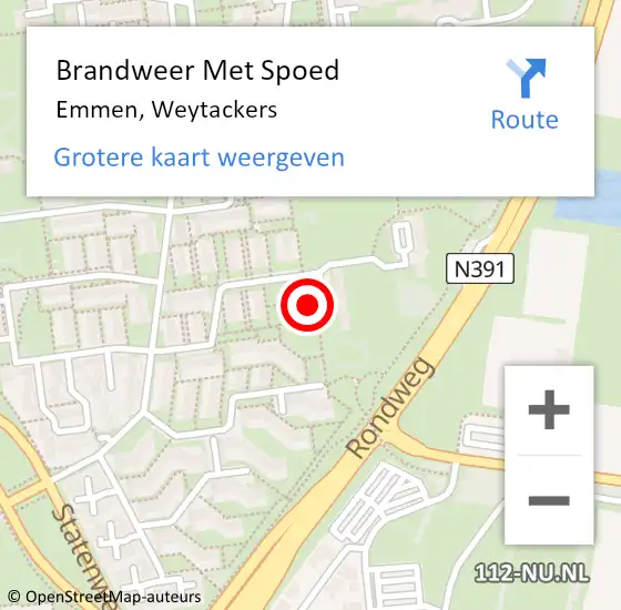 Locatie op kaart van de 112 melding: Brandweer Met Spoed Naar Emmen, Weytackers op 31 december 2015 16:13