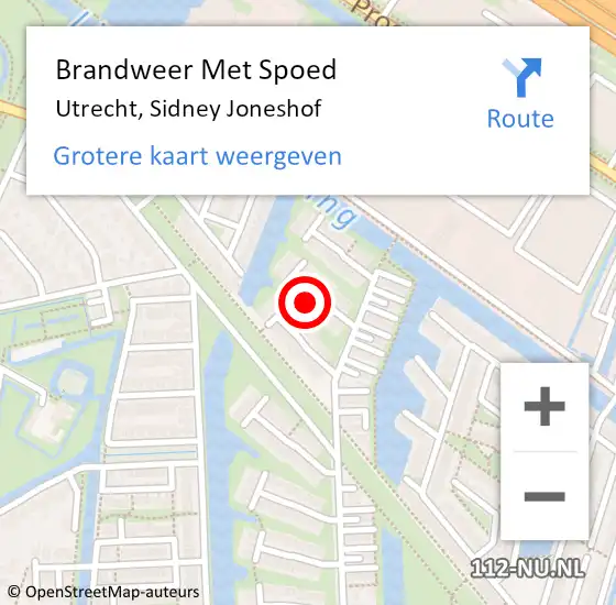 Locatie op kaart van de 112 melding: Brandweer Met Spoed Naar Utrecht, Sidney Joneshof op 31 december 2015 17:09
