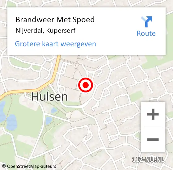 Locatie op kaart van de 112 melding: Brandweer Met Spoed Naar Nijverdal, Kuperserf op 31 december 2015 20:27