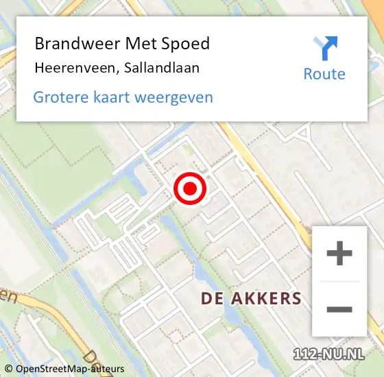 Locatie op kaart van de 112 melding: Brandweer Met Spoed Naar Heerenveen, Sallandlaan op 31 december 2015 20:46