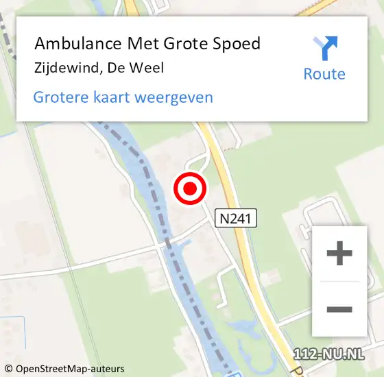 Locatie op kaart van de 112 melding: Ambulance Met Grote Spoed Naar Zijdewind, De Weel op 2 januari 2016 08:12