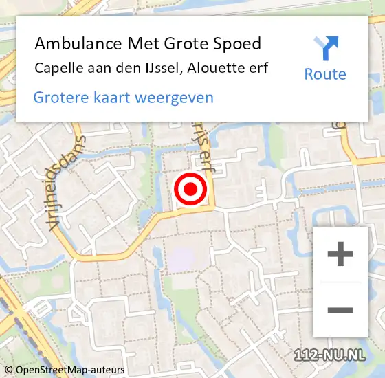 Locatie op kaart van de 112 melding: Ambulance Met Grote Spoed Naar Capelle aan den IJssel, Alouette erf op 2 januari 2016 11:38
