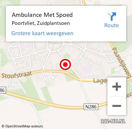 Locatie op kaart van de 112 melding: Ambulance Met Spoed Naar Poortvliet, Zuidplantsoen op 3 januari 2016 10:27