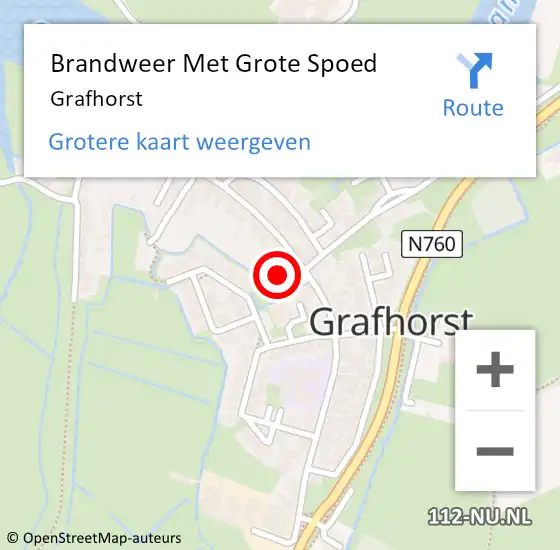 Locatie op kaart van de 112 melding: Brandweer Met Grote Spoed Naar Grafhorst op 3 januari 2016 17:22
