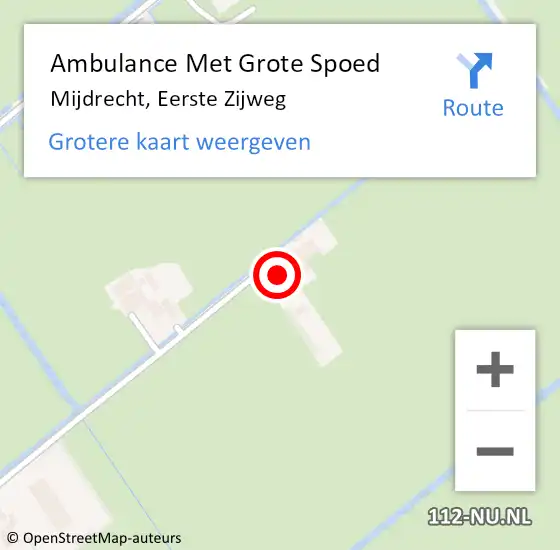 Locatie op kaart van de 112 melding: Ambulance Met Grote Spoed Naar Mijdrecht, Eerste Zijweg op 4 januari 2016 07:43