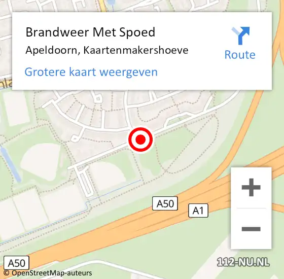 Locatie op kaart van de 112 melding: Brandweer Met Spoed Naar Apeldoorn, Kaartenmakershoeve op 4 januari 2016 22:22