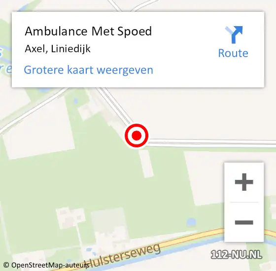 Locatie op kaart van de 112 melding: Ambulance Met Spoed Naar Axel, Liniedijk op 5 januari 2016 08:53