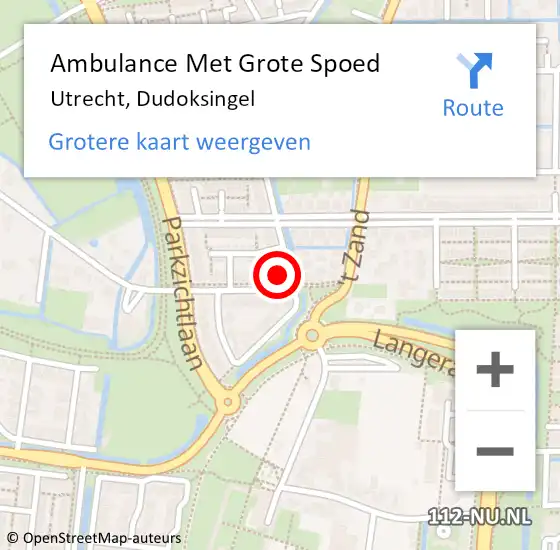 Locatie op kaart van de 112 melding: Ambulance Met Grote Spoed Naar Utrecht, Dudoksingel op 6 januari 2016 06:02