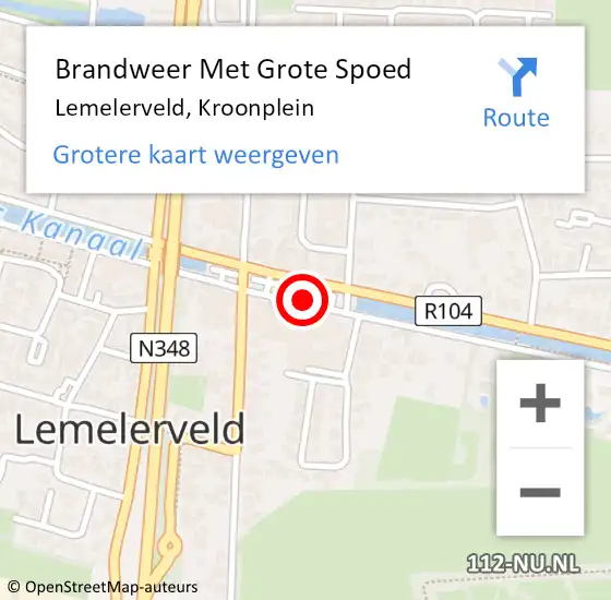 Locatie op kaart van de 112 melding: Brandweer Met Grote Spoed Naar Lemelerveld, Kroonplein op 7 januari 2016 17:55