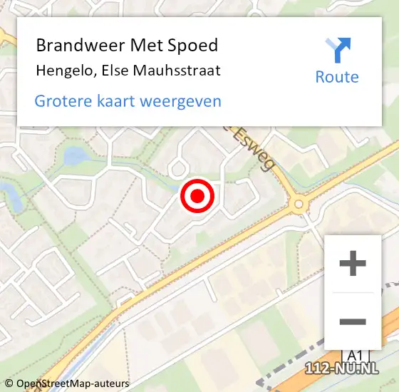Locatie op kaart van de 112 melding: Brandweer Met Spoed Naar Hengelo, Else Mauhsstraat op 8 januari 2016 21:05