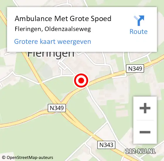 Locatie op kaart van de 112 melding: Ambulance Met Grote Spoed Naar Fleringen, Oldenzaalseweg op 8 januari 2016 23:23