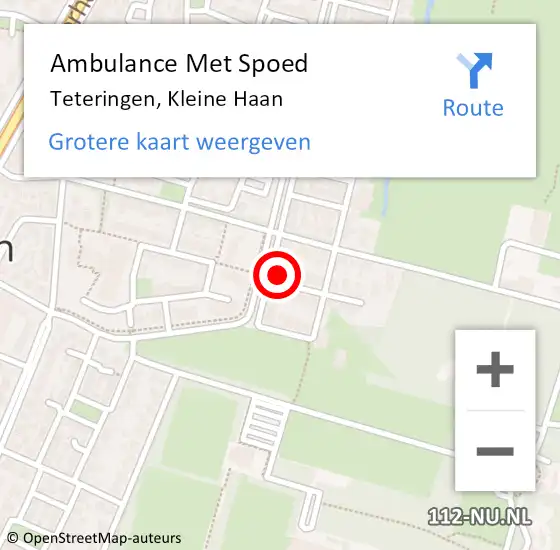 Locatie op kaart van de 112 melding: Ambulance Met Spoed Naar Teteringen, Kleine Haan op 8 januari 2016 23:32