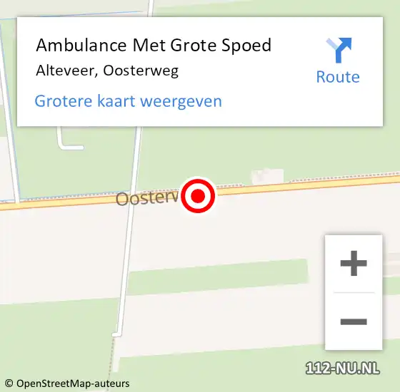 Locatie op kaart van de 112 melding: Ambulance Met Grote Spoed Naar Alteveer, Oosterweg op 9 januari 2016 15:45