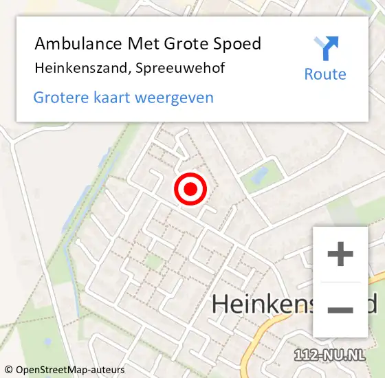 Locatie op kaart van de 112 melding: Ambulance Met Grote Spoed Naar Heinkenszand, Spreeuwehof op 11 januari 2016 14:16