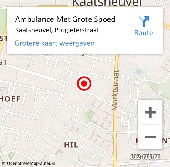Locatie op kaart van de 112 melding: Ambulance Met Grote Spoed Naar Kaatsheuvel, Potgieterstraat op 13 januari 2016 08:32