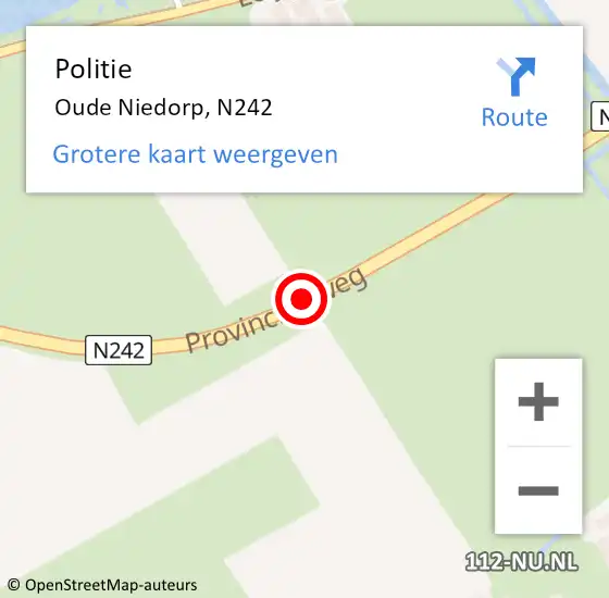 Locatie op kaart van de 112 melding: Politie Oude Niedorp, N242 op 15 januari 2016 11:10