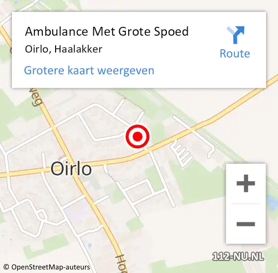 Locatie op kaart van de 112 melding: Ambulance Met Grote Spoed Naar Oirlo, Haalakker op 15 januari 2016 19:47