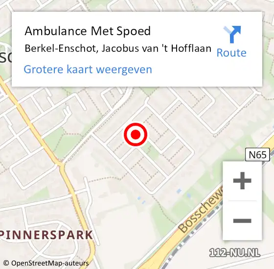 Locatie op kaart van de 112 melding: Ambulance Met Spoed Naar Berkel-Enschot, Jacobus van 't Hofflaan op 17 januari 2016 20:32
