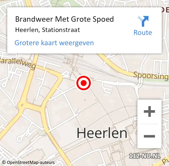 Locatie op kaart van de 112 melding: Brandweer Met Grote Spoed Naar Heerlen, Stationstraat op 18 januari 2016 22:44