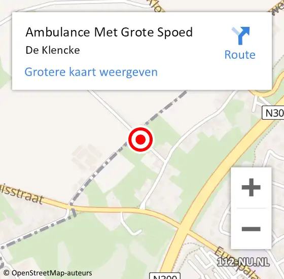 Locatie op kaart van de 112 melding: Ambulance Met Grote Spoed Naar De Klencke op 19 januari 2016 04:07