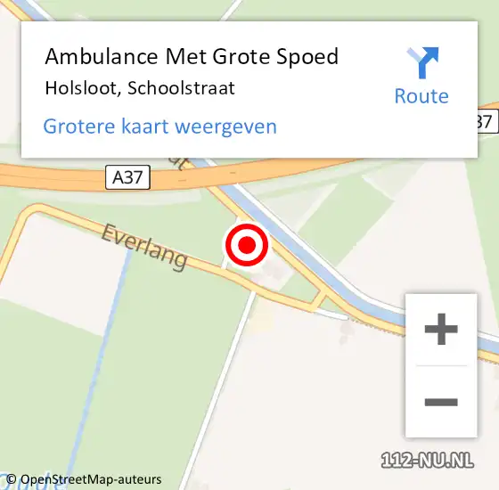 Locatie op kaart van de 112 melding: Ambulance Met Grote Spoed Naar Holsloot, Schoolstraat op 19 januari 2016 16:11
