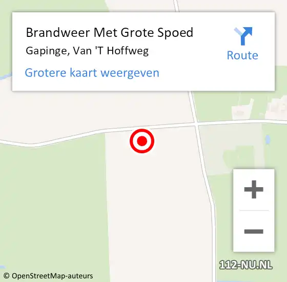 Locatie op kaart van de 112 melding: Brandweer Met Grote Spoed Naar Gapinge, Van 'T Hoffweg op 19 januari 2016 17:48