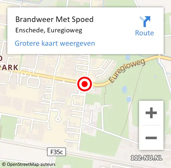 Locatie op kaart van de 112 melding: Brandweer Met Spoed Naar Enschede, Najaarsweg op 20 januari 2016 15:38