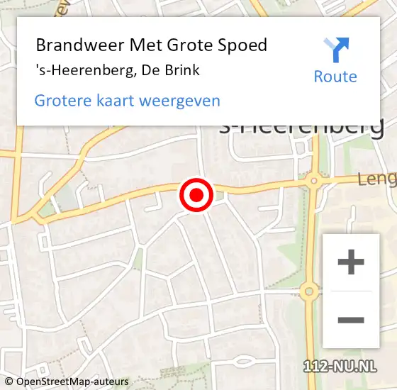 Locatie op kaart van de 112 melding: Brandweer Met Grote Spoed Naar 's-Heerenberg, De Brink op 21 januari 2016 14:33