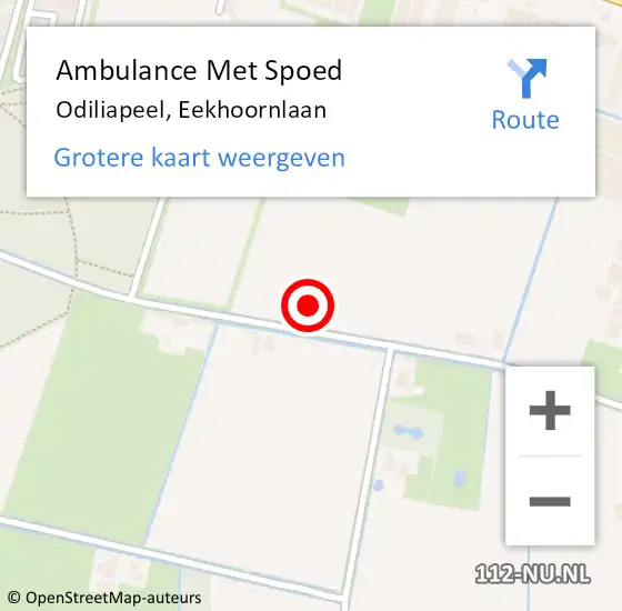 Locatie op kaart van de 112 melding: Ambulance Met Spoed Naar Odiliapeel, Eekhoornlaan op 23 januari 2016 14:19