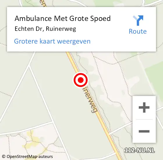 Locatie op kaart van de 112 melding: Ambulance Met Grote Spoed Naar Echten Dr, Ruinerweg op 24 januari 2016 03:34