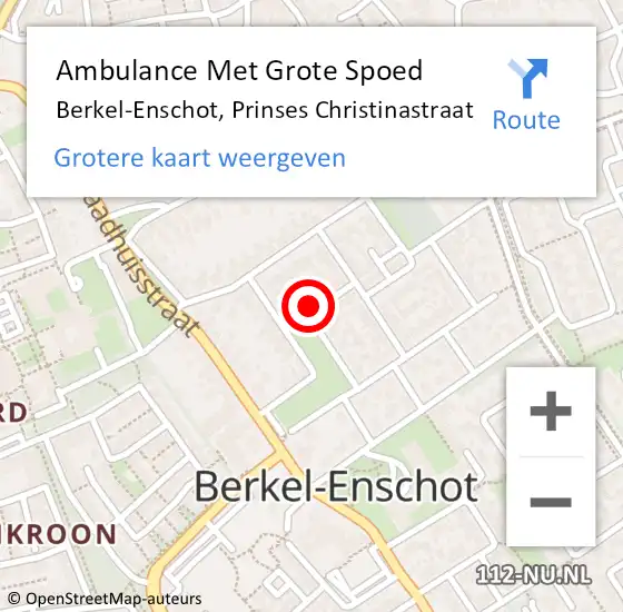 Locatie op kaart van de 112 melding: Ambulance Met Grote Spoed Naar Berkel-Enschot, Prinses Christinastraat op 26 januari 2016 04:49