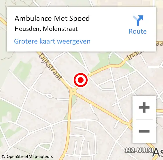 Locatie op kaart van de 112 melding: Ambulance Met Spoed Naar Heusden, Molenstraat op 26 januari 2016 20:28