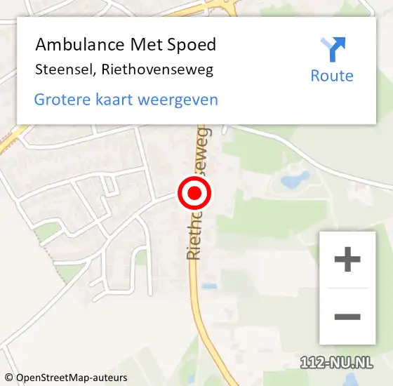 Locatie op kaart van de 112 melding: Ambulance Met Spoed Naar Steensel, Riethovenseweg op 27 januari 2016 14:30