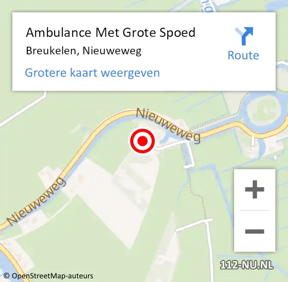 Locatie op kaart van de 112 melding: Ambulance Met Grote Spoed Naar Breukelen, Nieuweweg op 27 januari 2016 17:54