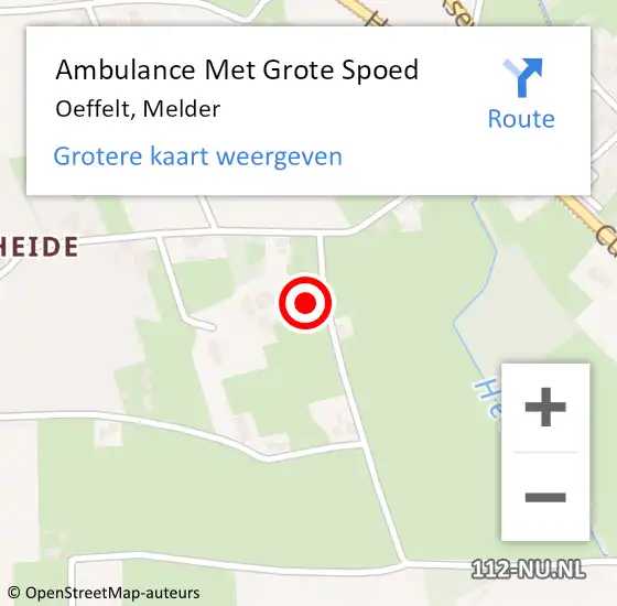 Locatie op kaart van de 112 melding: Ambulance Met Grote Spoed Naar Oeffelt, Melder op 28 januari 2016 18:40